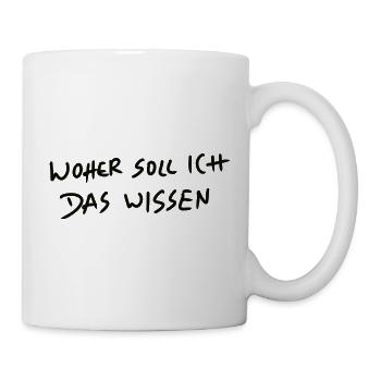 Wohin soll ich das Wissen Graffiti - Tasse - Weiß - Rechts