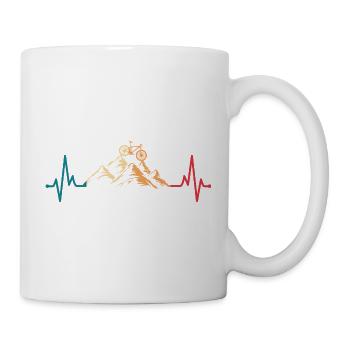 Herzschlag Mountainbike Radfahren - Tasse - Weiß - Rechts