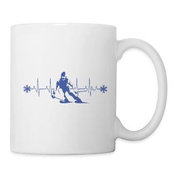 Skifahrer Silhouette Winter Minimalistisch - Tasse - Weiß - Rechts