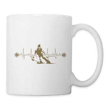 Skifahrer Silhouette Winter Minimalistisch - Tasse - Weiß - Rechts
