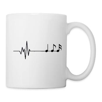 Heartbeat Line Style Music Motif - Mug - white - Right