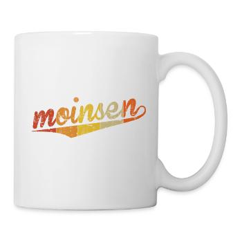 Buntes Moinsen-Zitat  Moin Hamburg Moin Hansestadt - Tasse - Weiß - Rechts