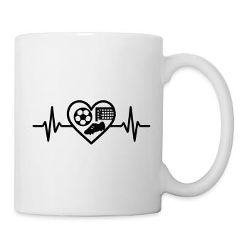 Football Heart Ball Goal Shoe - Mug - white - Right