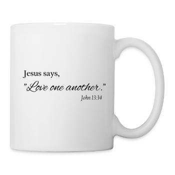 Love One Another – Christian Faith T-Shirt - Mug - white - Right
