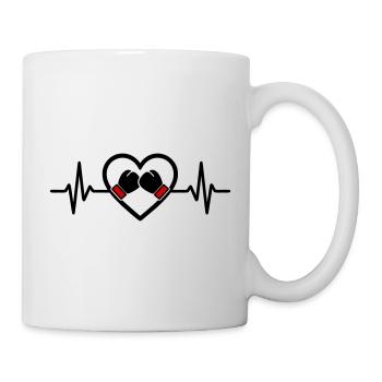 Boxen Herz Sport Handschuhe Leidenschaft - Tasse - Weiß - Rechts
