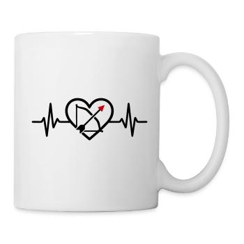Bogenschießen Herz Pfeil Bogen Sport - Tasse - Weiß - Rechts