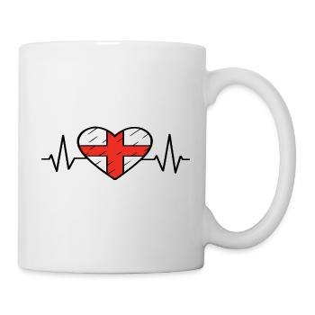 Drapeau de l’Angleterre Heartbeat Line English Pride Design - Mug blanc - blanc - Droite