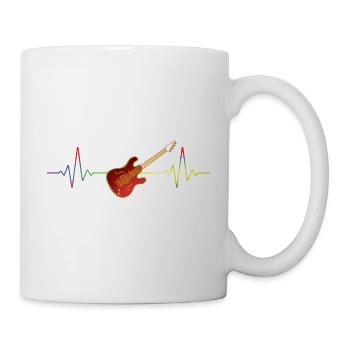 Red Electric Guitar with Rainbow Heartbeat Gift - Mug - white - Right