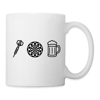 Fléchettes, fléchettes, dartfeil-fléchette-bière - Mug blanc - blanc - Droite