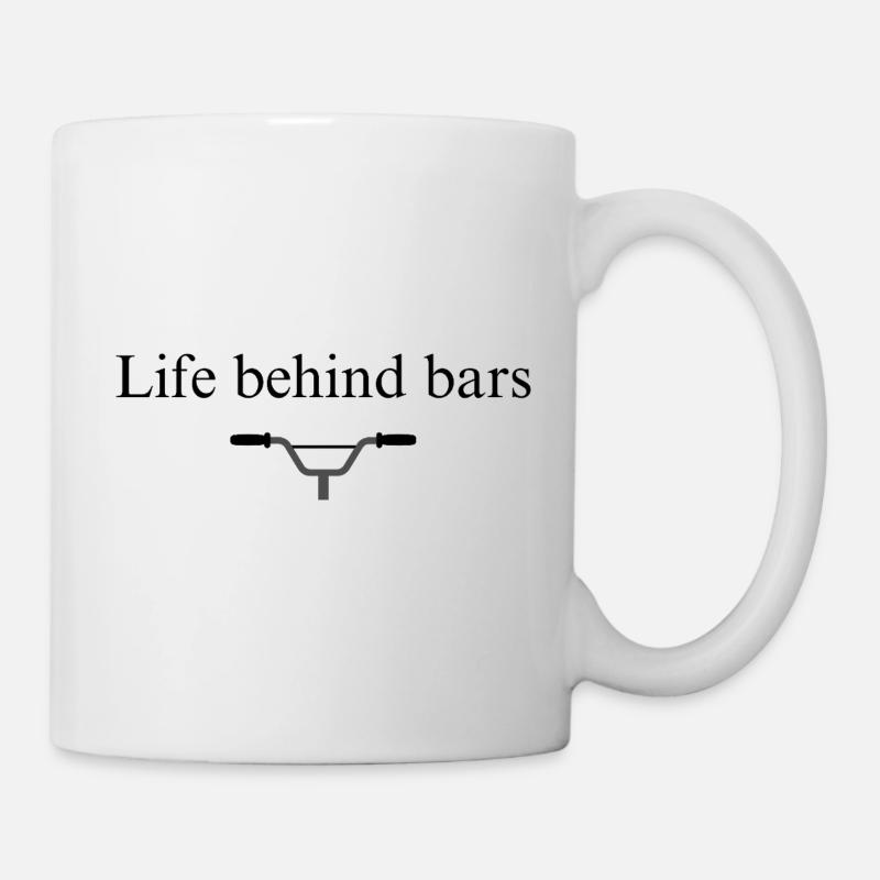 Das Leben hinter Gittern - Geschenkidee für das Fahrrad - Tasse - Weiß