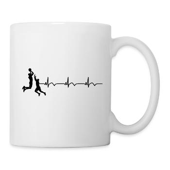 Basketball Basketball Player ECG Heartbeat - Mug - white - Right