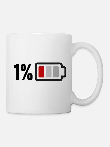 Leere Batterie - Tasse - Weiß