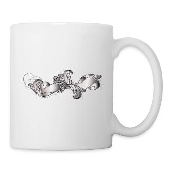 Élégante bannière baroque ornée de courbes - Mug blanc - blanc - Droite