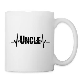 Uncle lettering with heartbeat - Mug - white - Right