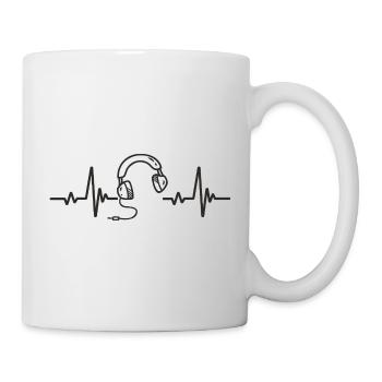 Kopfhörer Musik Hören Rhythmus Herz Leidenschaft - Tasse - Weiß - Rechts