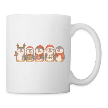 Pinguine für Kinder, Jungen und Mädchen, Weihnacht - Tasse - Weiß - Rechts