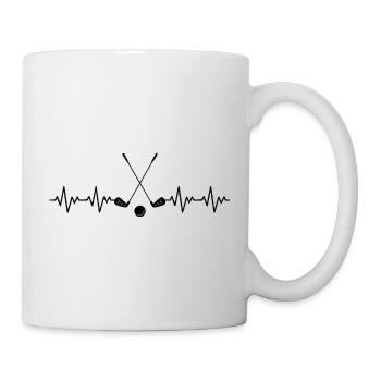 Golf Golf Ball Golf Clubs ECG Heartbeat - Mug - white - Right