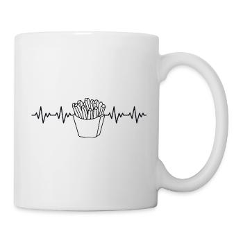 French Fries Fries Fries Fries ECG Heartbeat - Mug - white - Right