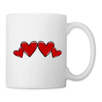 Coeurs Symbole Amour - Mug blanc - blanc - Droite