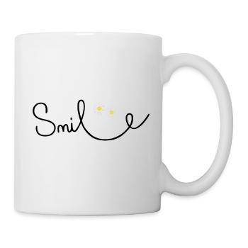 Sourire fleuri en écriture cursive - Mug blanc - blanc - Droite