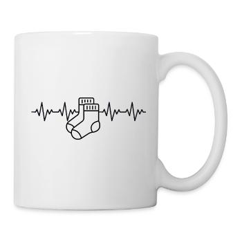 Aargauer Weisse Socken Aargau EKG Herzschlag - Tasse - Weiß - Rechts
