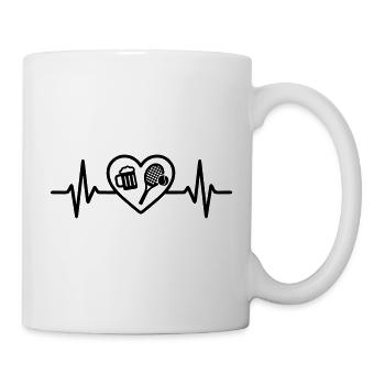 Herz Tennis Bier - Tasse - Weiß - Rechts