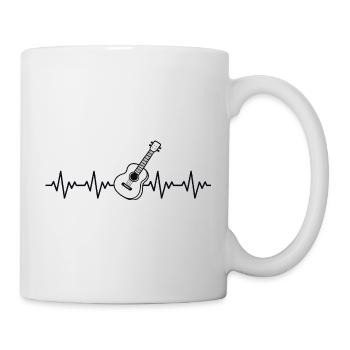 Gitarre Rockmusik EKG Herzschlag - Tasse - Weiß - Rechts