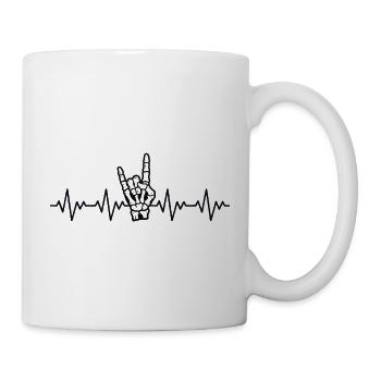 Rock Musik EKG Herzschlag - Tasse - Weiß - Rechts
