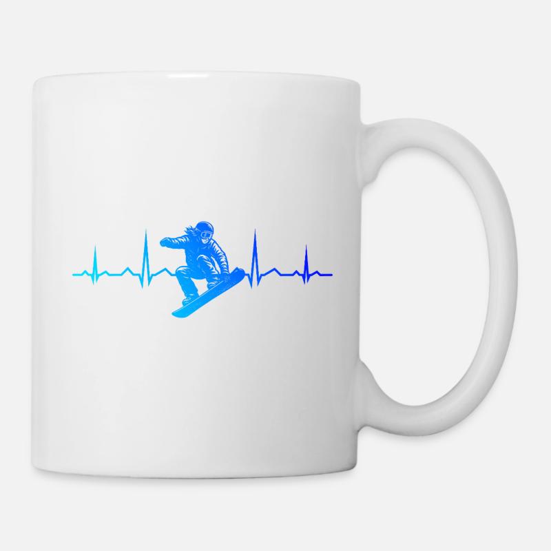 Illustrations de snowboard pour votre tenue - Mug blanc - blanc