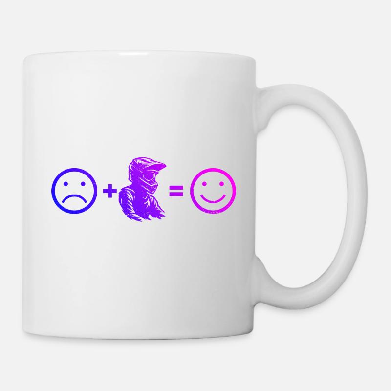 Motif motocross pour les vrais passionnés - Mug blanc - blanc