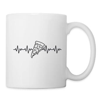 Pizza Slice Pizza Maker Pizza ECG Heartbeat - Mug - white - Right