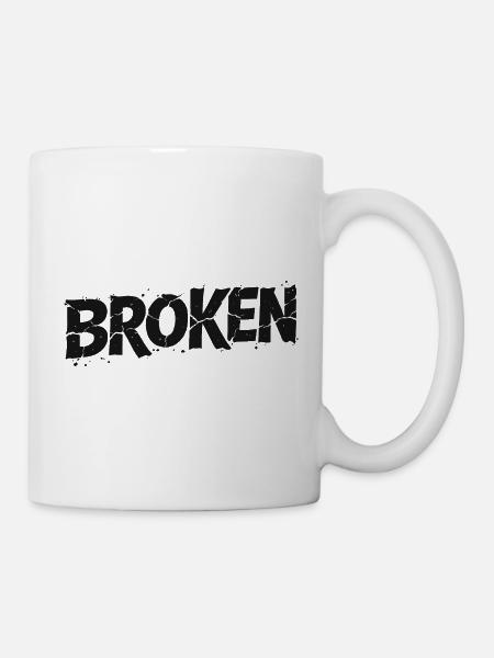 Gebrochene Typo Graffiti - Tasse - Weiß