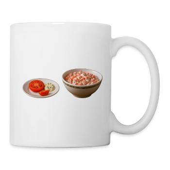 Tomaten Salat mit Schmand - Tasse - Weiß - Rechts