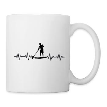 Battement de cœur au paddle debout SUP, SUP, ECG - Mug blanc - blanc - Droite