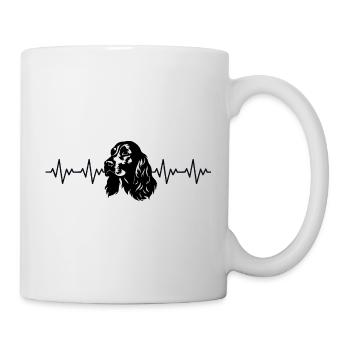 Cocker Spaniel EKG Herzschlag - Tasse - Weiß - Rechts