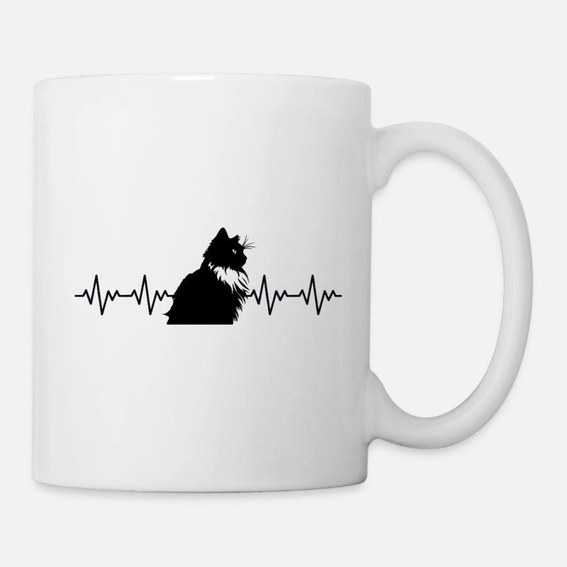 Ragdoll Katze EKG Herzschlag - Tasse - Weiß