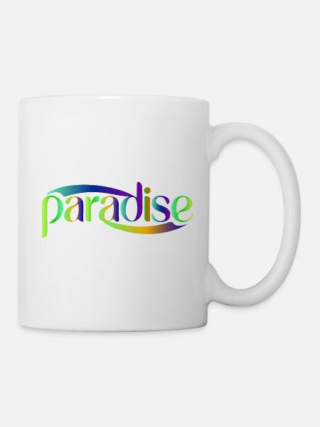 Paradise Rainbow Skriptdesign - Tasse - Weiß