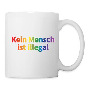 Kein Mensch ist illegal Regenbogen - Tasse - Weiß - Rechts