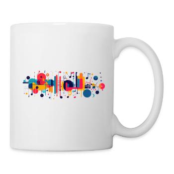 Klangfarben Abstrakt Musik Audio Kunst Muster - Tasse - Weiß - Rechts