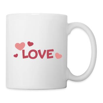 LOVE et Cœurs Pastel Dessin Fantaisie - Mug blanc - blanc - Droite