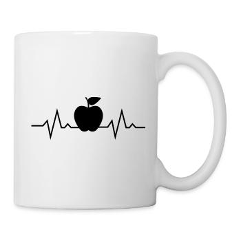 Apple teacher heartbeat - Mug - white - Right