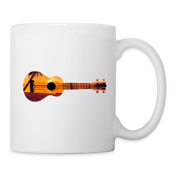 Hawaiian Ukulele Uke Beach Sunset - Mug - white - Right