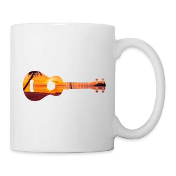 Hawaiian Ukulele Uke Beach Sunset - Mug - white - Right