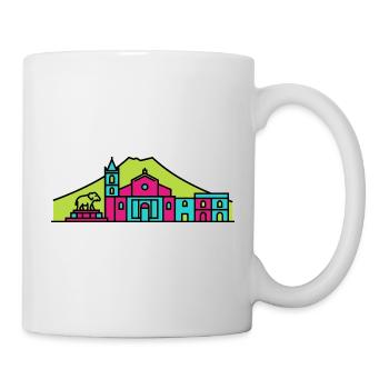Catania City Skyline Mount Etna Line Art - Mug - white - Right