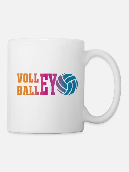 Buntes Volleyball - Tasse - Weiß