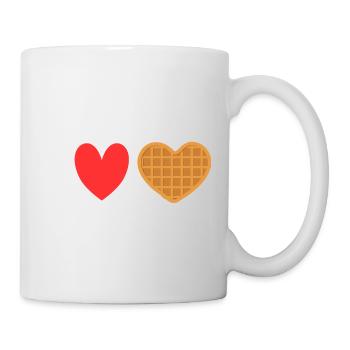 Ich liebe Waffelherz-Waffel-Frühstück - Tasse - Weiß - Rechts