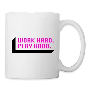 Work Hard. Play Hard. (Pink) - Tasse - Weiß - Rechts