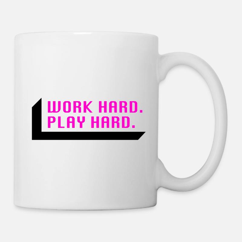 Work Hard. Play Hard. (Pink) - Mug - white