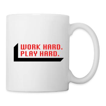 Work Hard. Play Hard. (Red) - Mug - white - Right