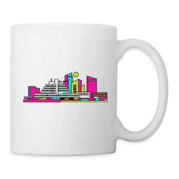 Cumbernauld City Skyline Moderne Linienzeichnung - Tasse - Weiß - Rechts